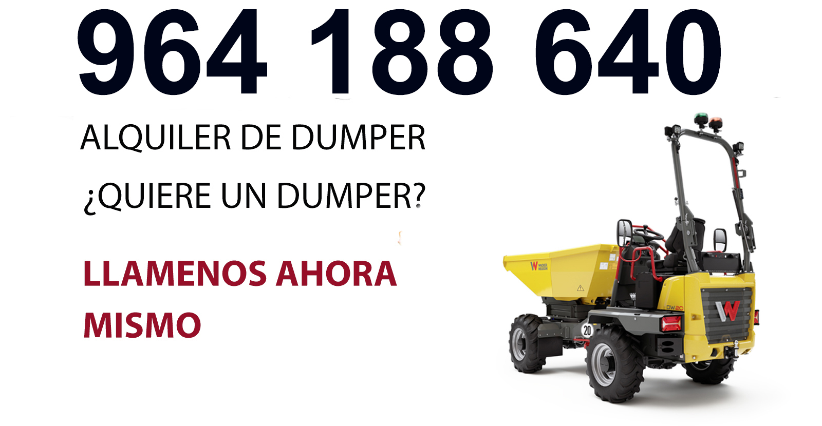 Dumper de alquiler en Castellón para obras y movimiento de materiales