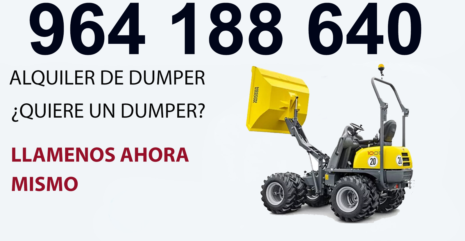 Maquina dumper de alquiler en Palanques